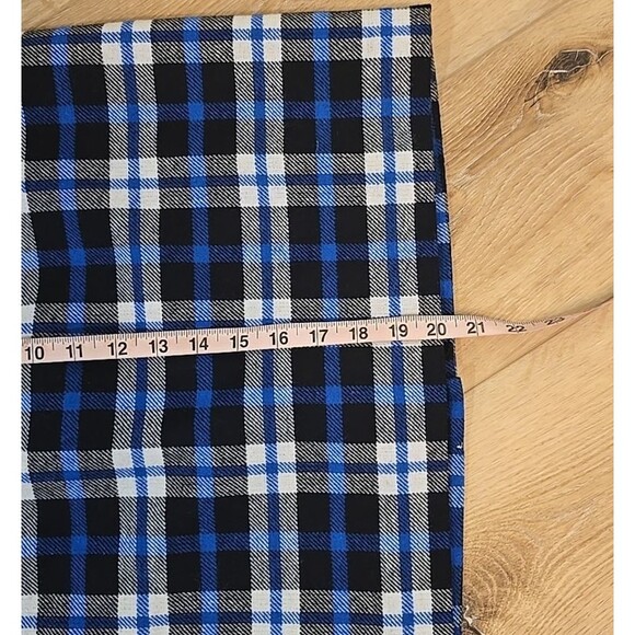 Classic Wool Blend Plaid Mini Skirt Womens 6P Blue Black Academia Tartan Preppy - Picture 3 of 8